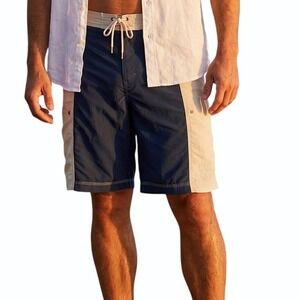 RARE Vtg Y2K Adidas Mens 54/L 2004 USA Olympic Team Authentic Navy‎ Board Shorts